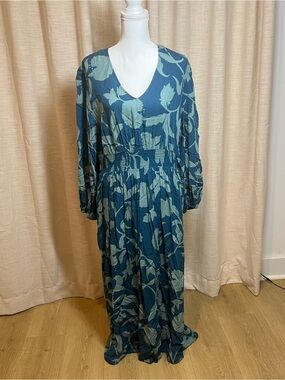 Knox Rose Teal and Seafoam Floral Maxi Dress